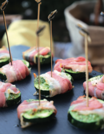 Hapje van courgette en spek